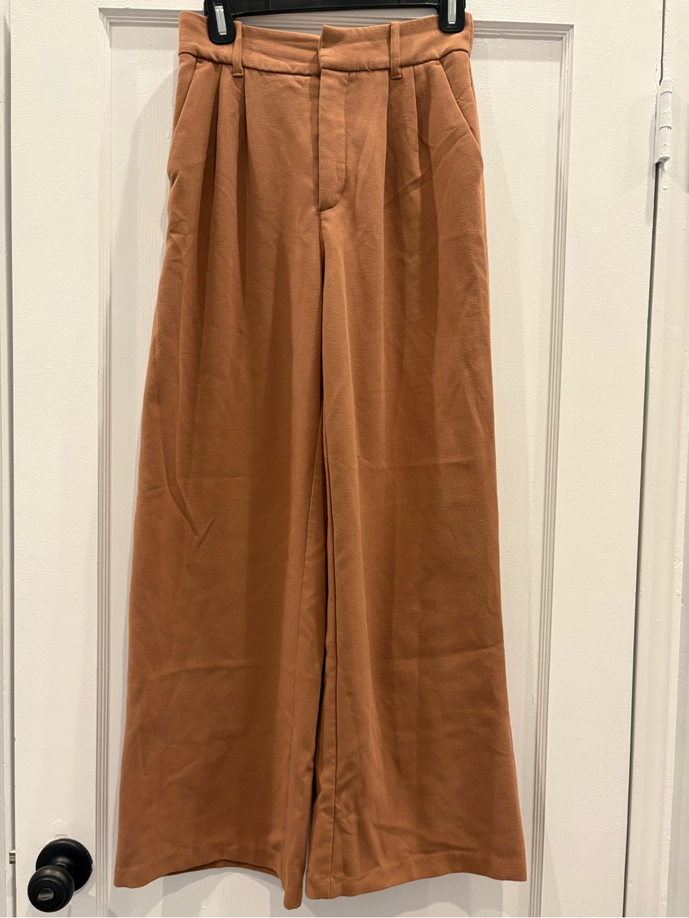 Abercrombie & Fitch Wide Leg Pleated Tailored Pants Tan Brown Small Short